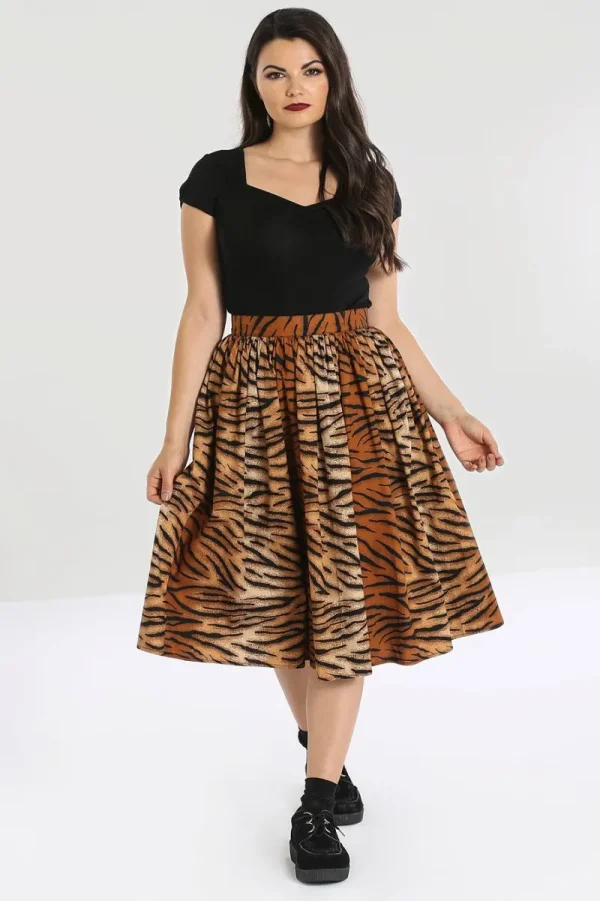 Hell Bunny Skirts>Tora 50's Skirt Brown