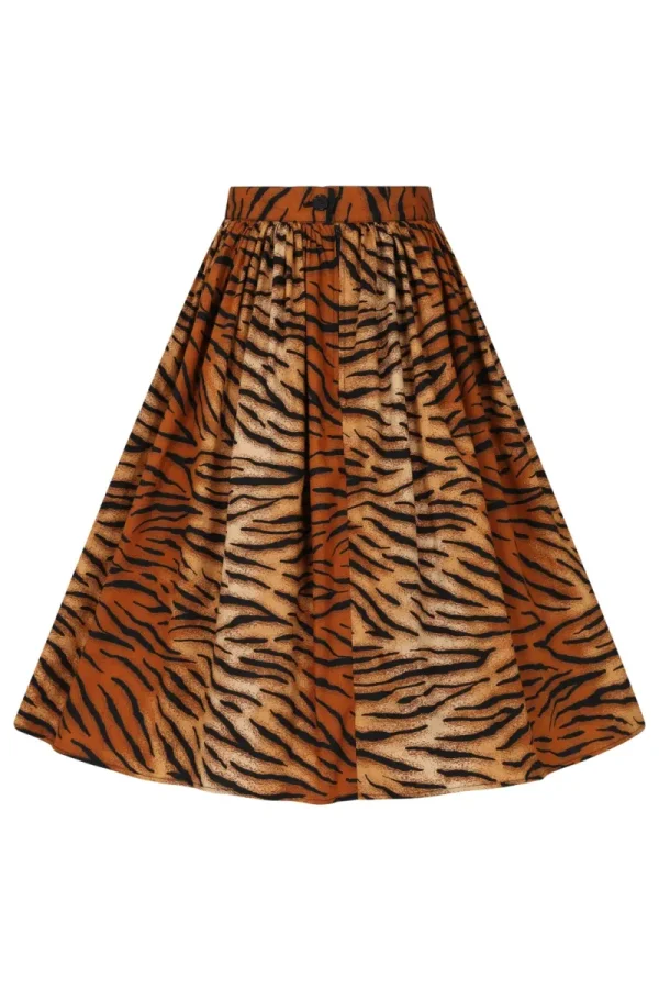 Hell Bunny Skirts>Tora 50's Skirt Brown