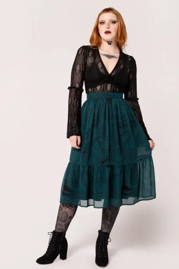 Hell Bunny Skirts | Skirts>Venom Skirt DarkGreen