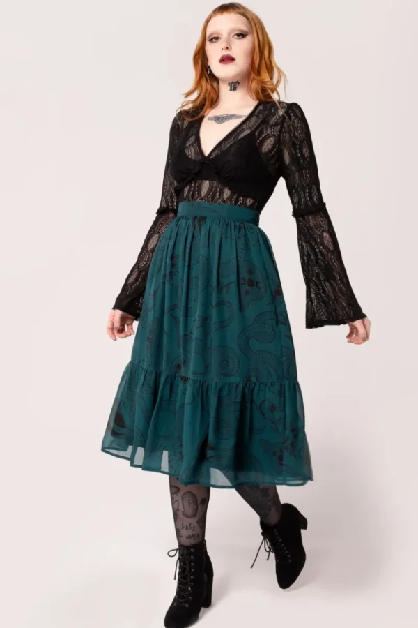 Hell Bunny Skirts | Skirts>Venom Skirt DarkGreen