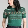 Hell Bunny Knitwear | Knitwear>Vixey Jumper Green