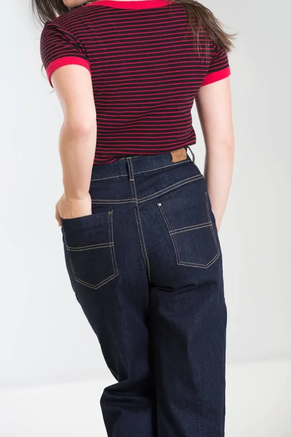 Hell Bunny Trousers & Shorts | Trousers & Shorts>Weston Denim Trousers Navy