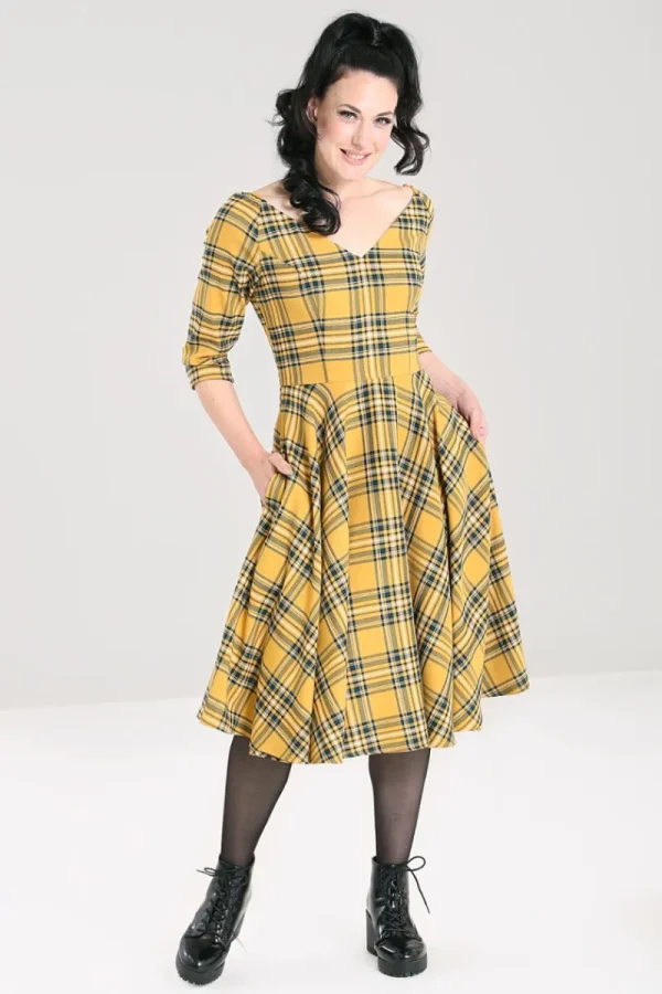 Hell Bunny Dresses | Dresses>Wither 50's Dress Mustard