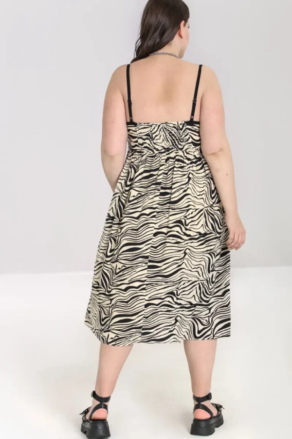 Hell Bunny Dresses>Zebra Maxi Dress Ivory