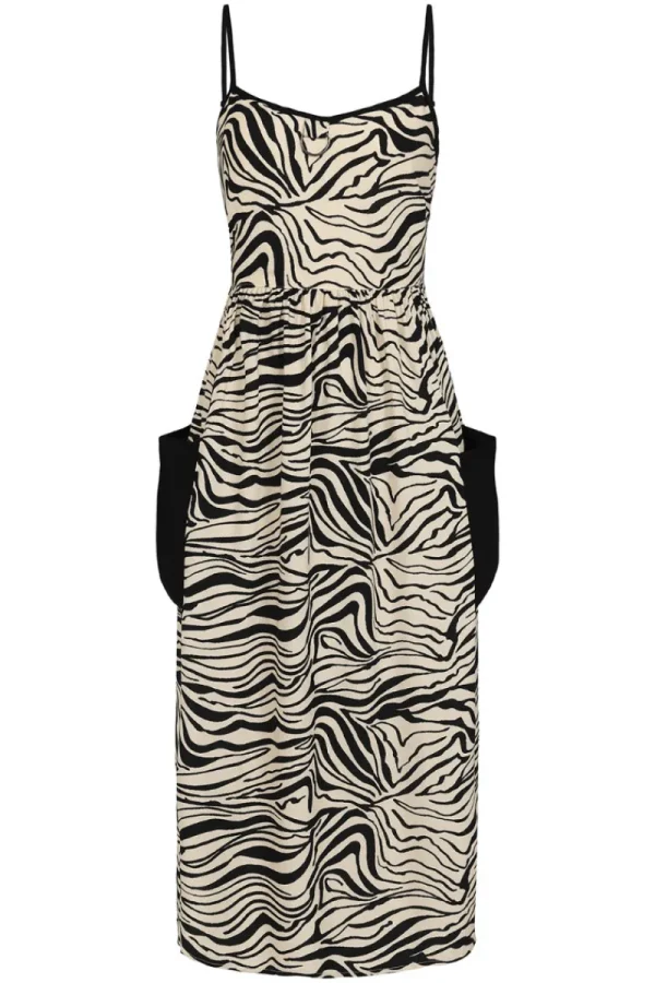 Hell Bunny Dresses>Zebra Maxi Dress Ivory