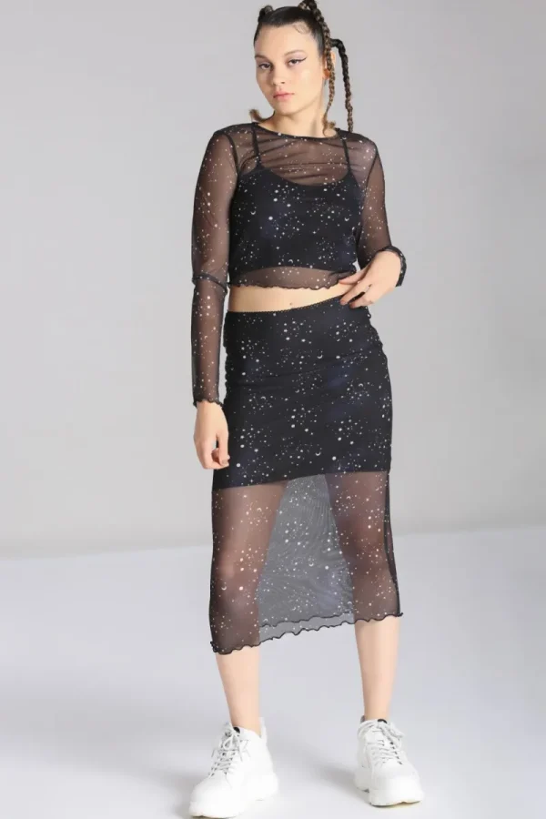 Hell Bunny Skirts | Skirts>Zodiac Mesh Skirt Black