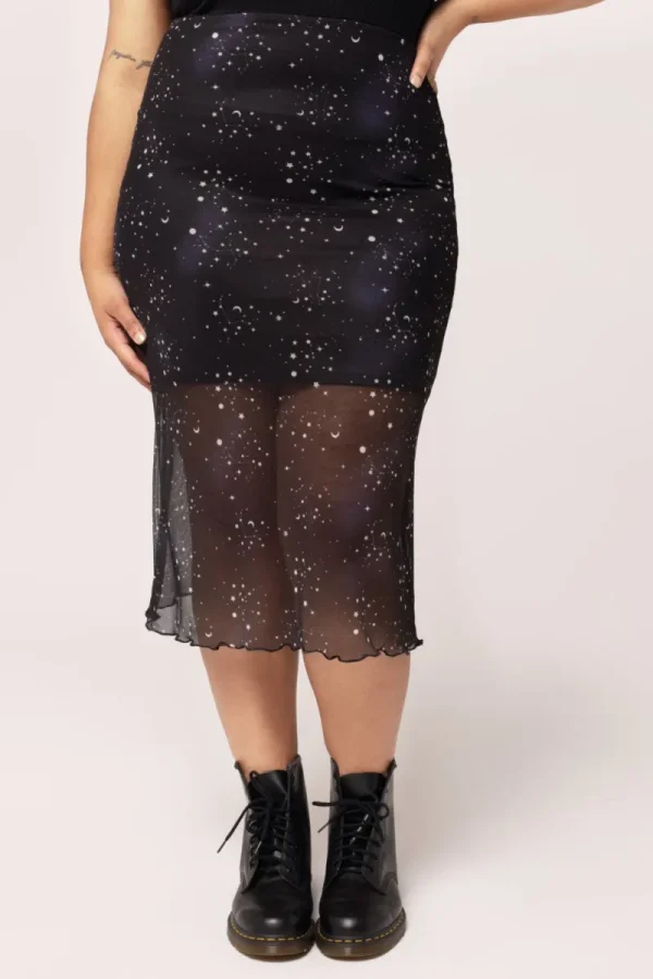 Hell Bunny Skirts | Skirts>Zodiac Mesh Skirt Black